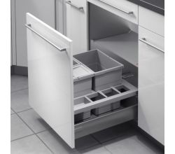 Hailo 3620511 Abfallsorter SEPARATO K 50 mit 3-fach-Trennung für 50 cm Schrankbreite / Abfallsorter / Mülleimer