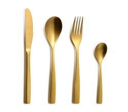 COMAS Besteck-Set BARCELONA GOLD 24 Teile Edelstahl 18/10 - 3 mm / PVD-Beschichtung / Gold-Finish