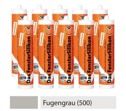 10er SET PTW Silikon neutralvernetzend und abriebfest - FUGENGRAU (500) / Dichtstoff / Silicon / Fugensilikon