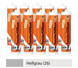 10er SET PTW Silikon neutralvernetzend und abriebfest - HELLGRAU (26) / Dichtstoff / Silicon / Fugensilikon