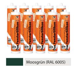 10er SET PTW Silikon neutralvernetzend und abriebfest - MOOSGRÜN (RAL 6005) / Dichtstoff / Silicon / Fugensilikon