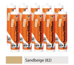 10er SET PTW Silikon neutralvernetzend und abriebfest - SANDBEIGE (82) / Dichtstoff / Silicon / Fugensilikon