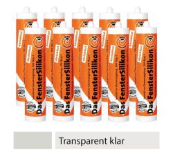 10er SET PTW Silikon neutralvernetzend und abriebfest - TRANSPARENT KLAR / Dichtstoff / Silicon / Fugensilikon