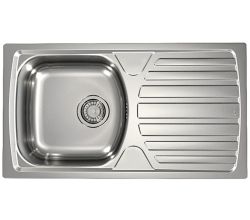 ALVEUS Spüle BASIC 170 mit Ab- und Überlaufgarnitur in Handbetätigung / ab 45 cm Schrankbreite