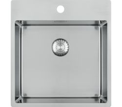 CARESSI 1-Becken Spüle CAPPO 60515 mit Hahnbank / ab 50 cm Schrankbreite / Einbauspüle / Edelstahlspüle