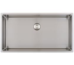 CARESSI Spüle CAPP74R10 mit Ab- und Überlaufgarnitur in Handbetätigung / ab 80 cm Schrankbreite / Einbauspüle