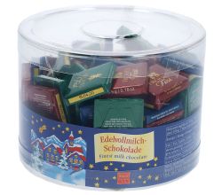 Storz 100er SET Täfelchen "Frohe Weihnachten", C&C Dose 500 g (100 Stk. à je 5 g) / Schokolade / Weihnachten