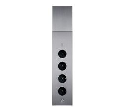 THEBO Energie-Ecksäule ST 3007 - Schweizer Norm - aus Edelstahl mit 4 Steckplätzen