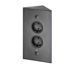 THEBO 2-fach Energie-Ecksäule ST 3007/200/2 in Schwarz mit USB Port / Ecksteckdosen / Steckdosenleiste / Steckdosen