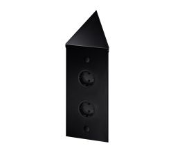 THEBO 2-fach Energie-Ecksäule STS 3007-2C in Schwarz mit Minischalter / Ecksteckdosen / Steckdosenleiste / Steckdosen