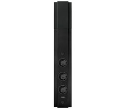 Energie-Ecksäule ST 3072/3 USB in SCHWARZ mit 3 Steckplätzen / Mehrfachsteckdose / Ecksteckdose