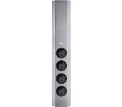 Energie-Ecksäule ST 3081in EDELSTAHL mit 4 Schuko-Steckplätzen / Mehrfachsteckdose / Ecksteckdose