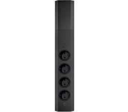 Energie-Ecksäule ST 3081 in SCHWARZ mit 4 Schuko-Steckplätzen / Mehrfachsteckdose / Ecksteckdose