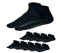 10er SET LOHA Stoppersocken XS schwarz, EU Größe 27-30 / Trampolinsocken / Pilates Yoga Socken