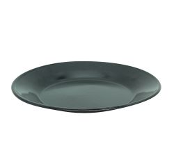 Karl Krüger 117801BL Teller flach 24 cm, Serie BLACK, Stahl emailliert, Speiseteller