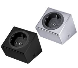 THEBO Steckdosenelement ST 3040 ST/1 in EDELSTAHL oder SCHWARZ / Einfachsteckdose