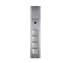 Thebo-Licht Energie-Elektrosäule STS 3008K aus Edelstahl mit 4 Steckplätzen, Klappdeckel und Mini-Schalter / Ecksteckdosen / Edelstahl-Steckdosenleiste / Steckdosen