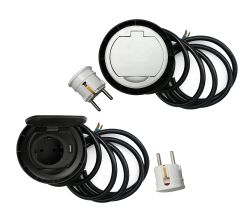 THEBO 1-fach Einbausteckdose ST 08 mit USB / Tischsteckdose
