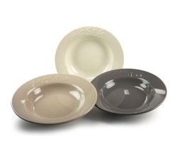 CreaTable - TRATTORIA - Pastateller 26 cm aus Porzellan in 3 Farbtönen