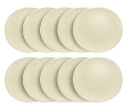 10er SET CreaTable - TRATTORIA - Steakteller RIMINI 28 cm -Cremeweiß- aus Porzellan