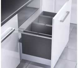 HAILO 3631881 Abfallsorter TRIPLE XL mit 3-fach-Trennung - 74 Liter Volumen / 2x 28 Liter u. 1x 18 Liter / 80 cm Schrankbreite