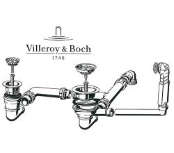 Villeroy & Boch Ab- und Überlaufgarnitur für Spüle CISTERNA 6702 mit Handbedienung / Ersatzteil / Ventil