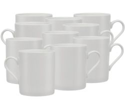 10er SET Maxwell & Williams WBA0005 Becher zylindrisch, 300 ml, Porzellan, White Basics Round