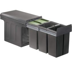 WESCO Profiline BIO TRIO 30DT Abfallsorter (3x8 Liter) Oriongrau ab 30 cm Schrankbreite