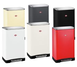 WESCO Abfallsorter BIG DOUBLE BOY 36 (2x 18) Liter mit Fußtritt aus Edelstahl / Mülleimer