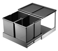 WESCO 757 311-11 Abfallsorter 30 (2x15) Liter DOUBLE SHORTY inkl. Mitnehmer ab 50 cm Schrankbreite