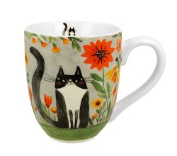 DUO ANIMALS XXL Becher 1000 ml CAT'S WORLD - MEADOW aus New Bone China Porzellan