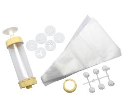 ZENKER Spritzbeutel - Gebäck- und Dekorierset inkl. 20 Einwegspritzbeutel und 5 Tüllen / Backzubehör