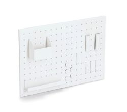 ZELLER 11138 Memoboard mit Utensilien, Metall, weiß, ca. 50 x 35 cm