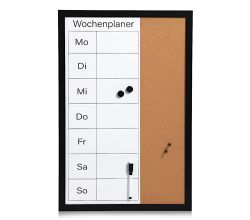 ZELLER Wochenplaner 11279 aus Kork/MDF, schwarz ca. 40 x 60 cm