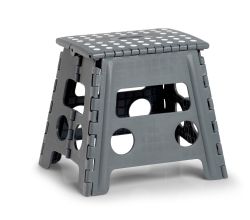 ZELLER Klapphocker 13035 aus Kunststoff, anthrazit / Tritt / Klappstiege