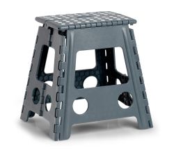 ZELLER Klapphocker 13037 aus Kunststoff, anthrazit / Tritt / Klappstiege
