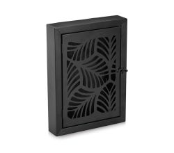 ZELLER 13853 Schlüsselkasten LEAVES aus Metall, schwarz / Schlüsselbox