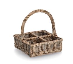 ZELLER Tragekorb 14178 im Landhausstil, Weide, 21 x 21 x 7/23 cm