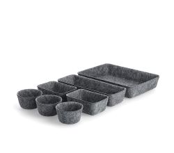 ZELLER 14388 Organizer-Set 8-tlg. aus Filz, grau