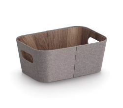 ZELLER 14517 Aufbewahrungsbox Pappe/Polyester, braun, ca. 26 x 18 x 11 cm