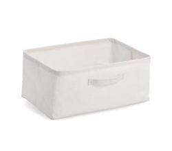 ZELLER 14544 Aufbewahrungsbox aus Polyester/Baumwolle, CREME ca. 37 × 26 × 16 cm