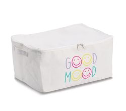 ZELLER 14549 Aufbewahrungsbox GOOD MOOD mit Reißverschluss, Polyester/Baumwolle ca. 39 x 29 x 18 cm