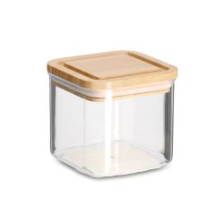 ZELLER 14766 Vorratsdose 500 ml aus Kunststoff mit Bambusdeckel