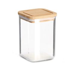 ZELLER 14767 Vorratsdose 800 ml aus Kunststoff mit Bambusdeckel