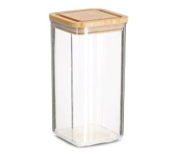 ZELLER 14768 Vorratsdose 1200 ml aus Kunststoff mit Bambusdeckel