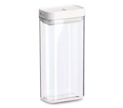 ZELLER 14776 Vorratsdose 1100 ml aus Kunststoff transparent, Deckel creme ca. 11 × 7 × 23 cm