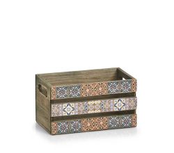 ZELLER 15191 Deko-Kiste MOSAIK aus Holz, ca. 24 x 14 x 13,5 cm