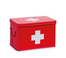 ZELLER 18116 Medizinbox Metall rot - 32 x 19,5 x 20 cm / Arzneimittelaufbewahrung