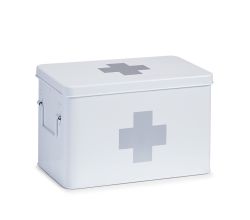 ZELLER 18119 Medizinbox Metall weiß - 32 x 19,5 x 20 cm / Arzneimittelaufbewahrung