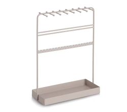 ZELLER 18624 Stilvoller Schmuck-Organizer aus Metall, greige ca. 24 x 10 x 33 cm